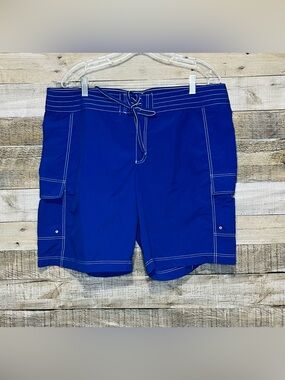 Lands' End Women's blue board shorts, Quick-dry design, 10-inch inseam Size 14p